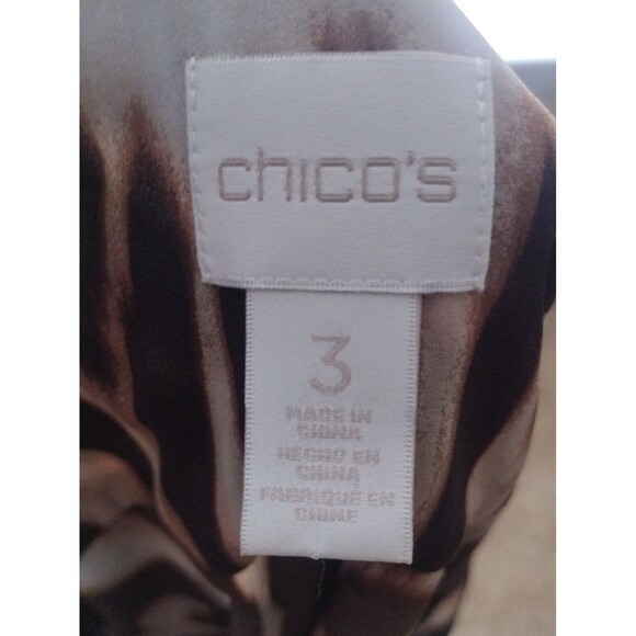 Chico’s Women  Brown  Long Sleeve Blouse  Size 3 - Picture 3 of 7